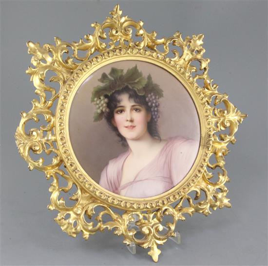 A Berlin KPM porcelain plaque, late 19th century, overall 44cm